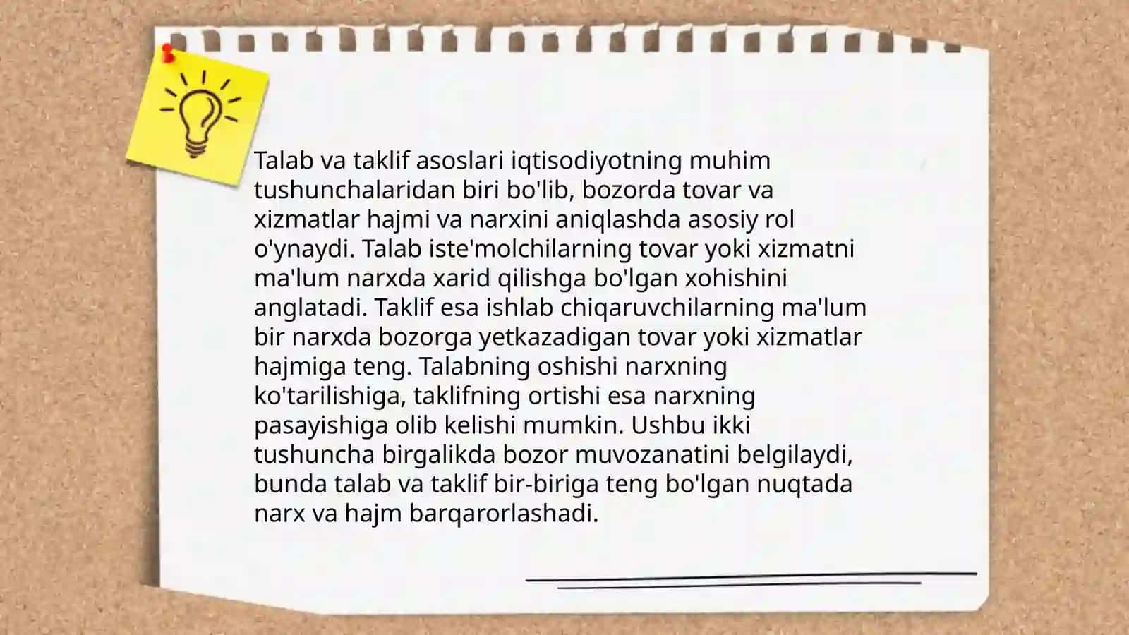 Talab va taklif nazariyasi bozor muvozanati 3