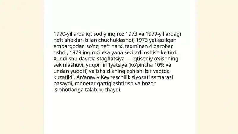Neoliberalizm vujudga kelishining shart-sharoitlari 3