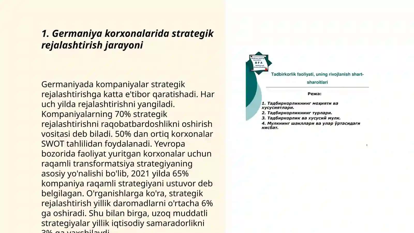 Germaniya korxonalarida boshqaruv qarorlarini qabul qilish va uni takomillashtirish yo'llari 3