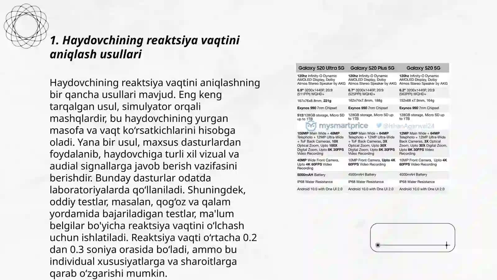 Haydovchining Reaksiya Vaqtini Aniqlashni O'rganish 3