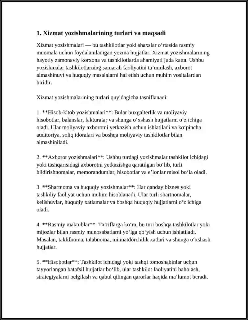 XIZMAT YOZISHMALARI DIPLOMATIK YOZISHMALAR.TIJORAT YOZISHMALARI 3
