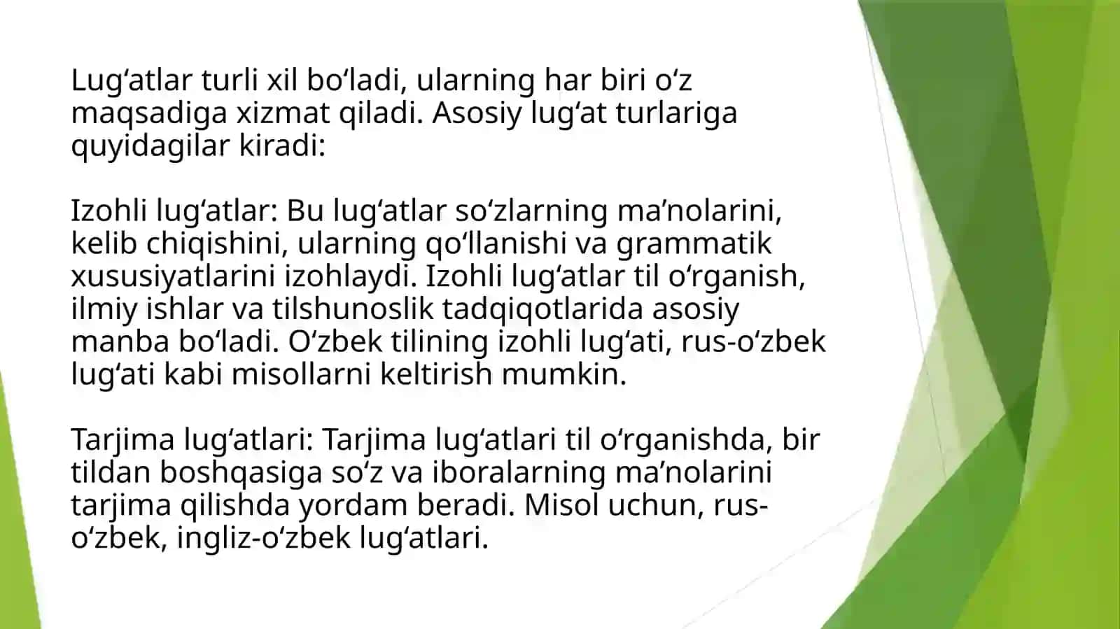 Lug’atchilik. Lug’atlarning yaratilishi va ularda grammatik masalalari 3