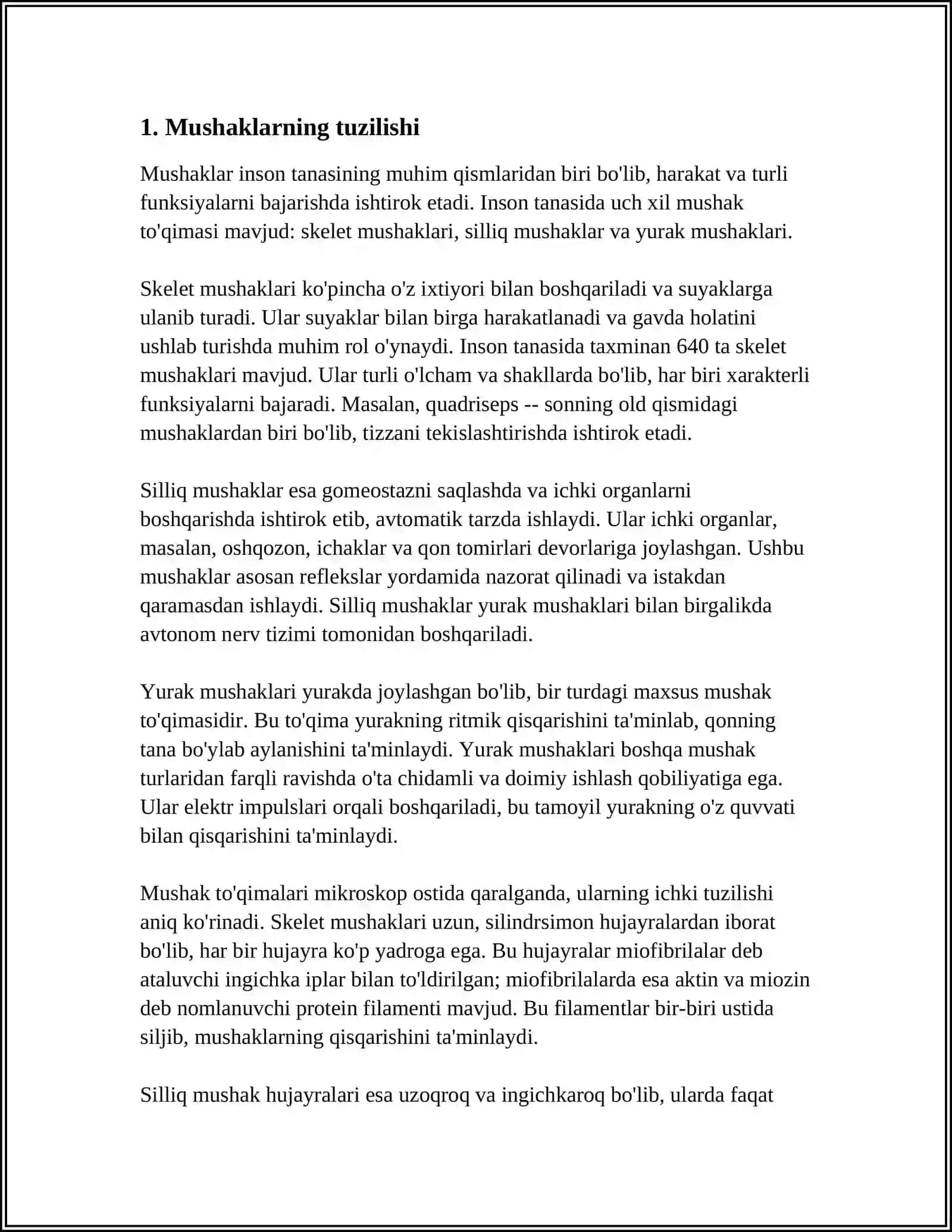 TER, LINFA, SEZISH, HARAKAT, QILISH VA SKELET TIZIMI TUZILISHI 3