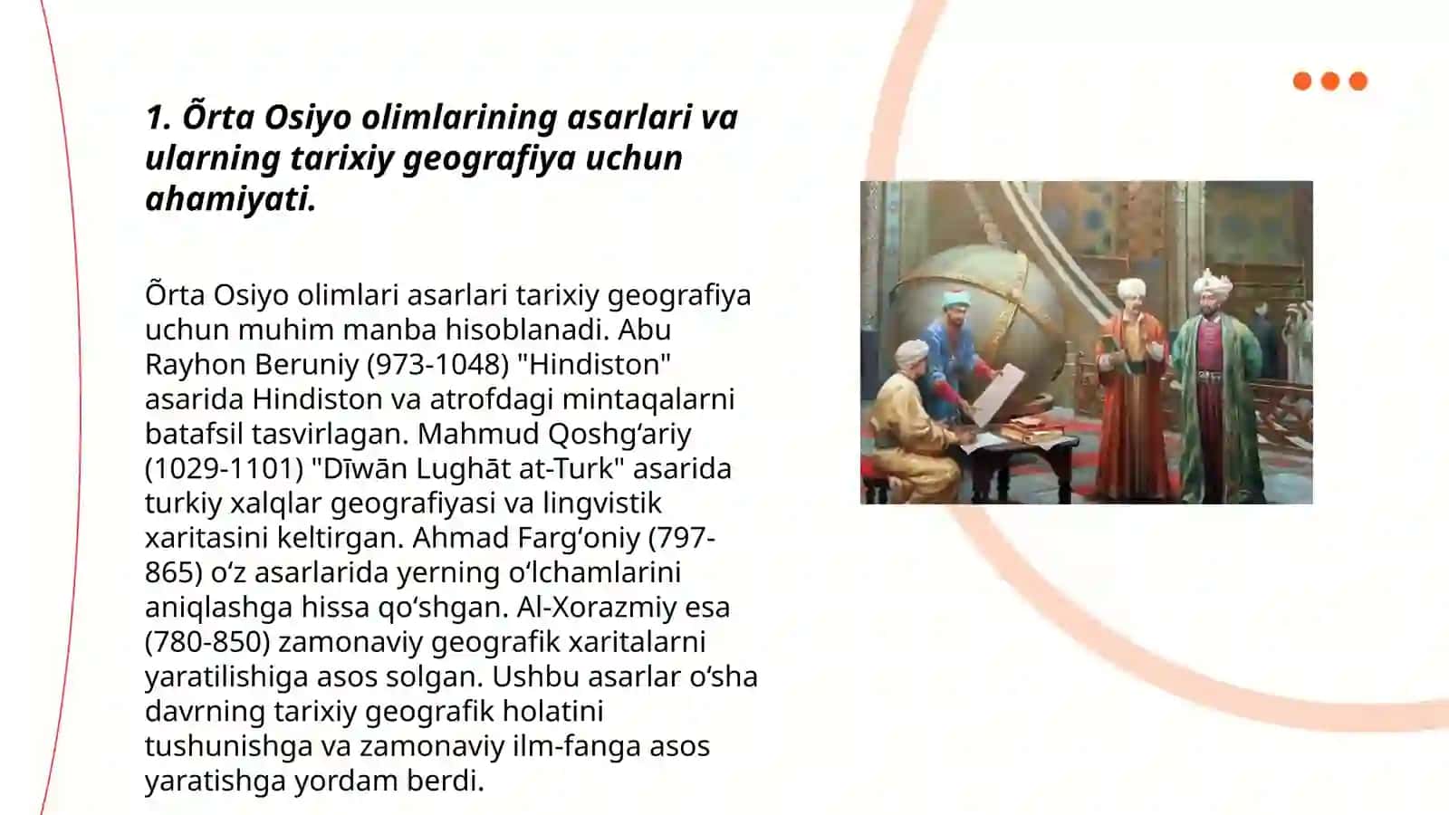 Õrta Osiyo olimlari asarlarining tarixiy geografiya uchun ahamyati 3