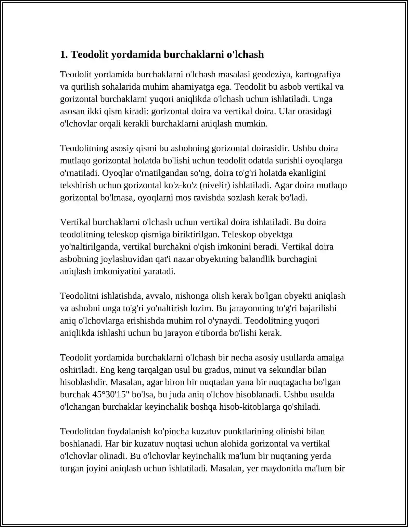 TEODOLIT YORDAMIDA PLAN TUZISH 3