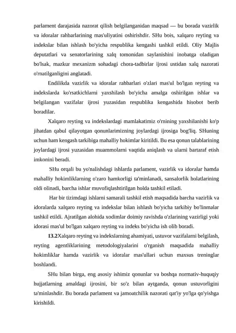 YANGI O‘ZBEKISTONNING IJTIMOIY-SIYOSIY IQTISODIY VA MADANIY HAYOTIDA RO‘Y BERAYOTGAN O’ZGARISHLARNING XALQARO REYTING VA INDEKSLARDA AKS ETISHI 3