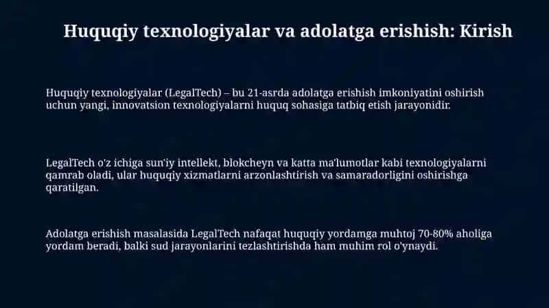 Legal tech va odil sudlovga erishish: aholi uchun raqamli yechimlar 3