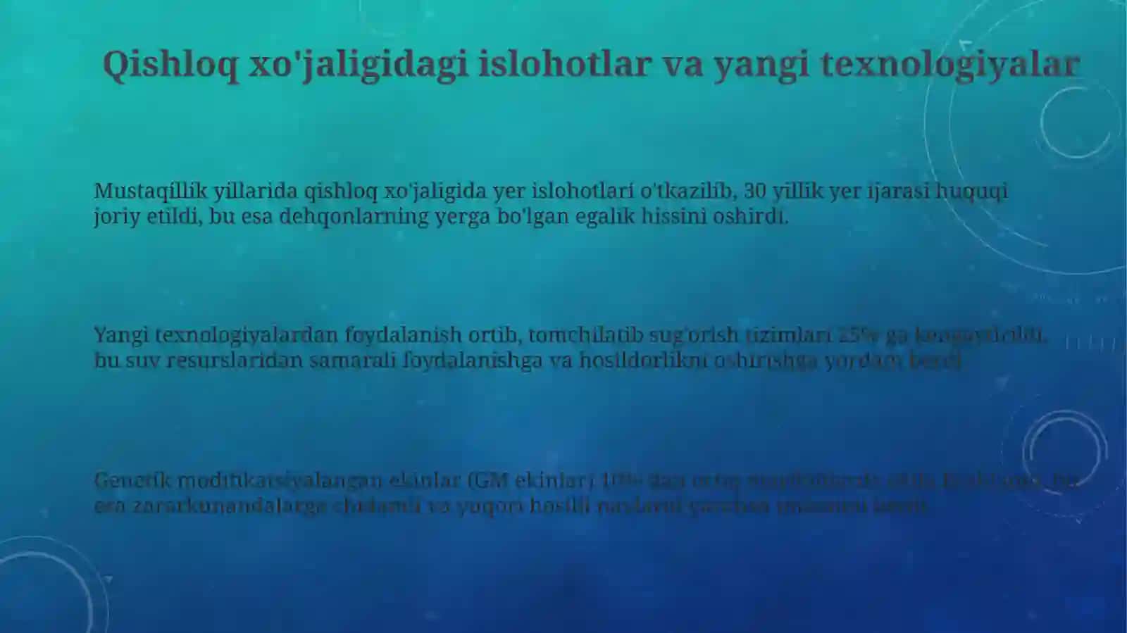 Mustaqillik yillarida qishloq xo'jaligi va sanoat sohasidagi o'zgarishlar 3
