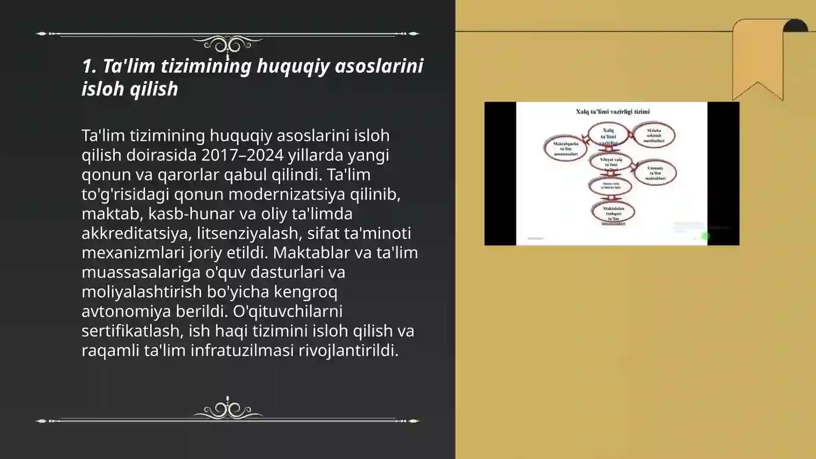 Ozbekiston Respublikasida talim sohasida amalga oshirilgan islohotlar 3