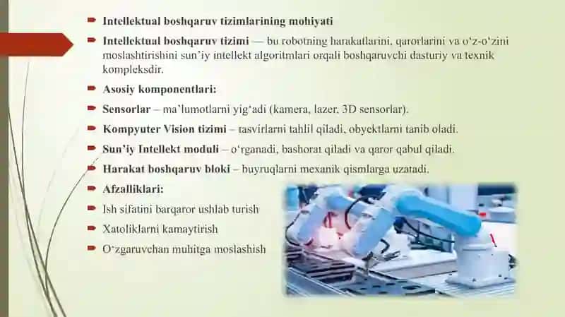 Sanoat robotlarida intellektual boshqaruv tizimlari (Computer Vision va Sun’iy intellekt – AI) 3
