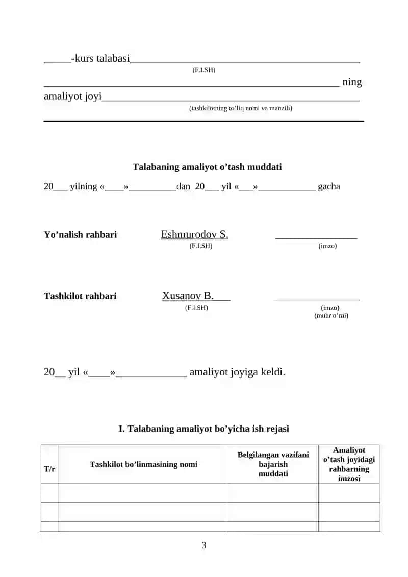 AMALIYOT KUNDALIK DAFTARI 3