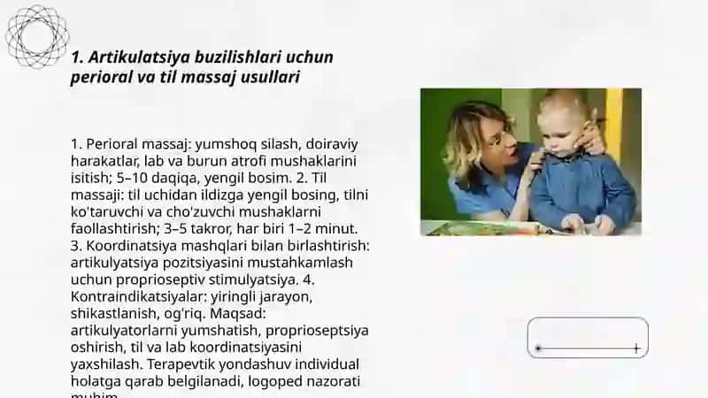 Nutqning buzilishi xususiyatiga qarab massaj usullarini tanlash 3