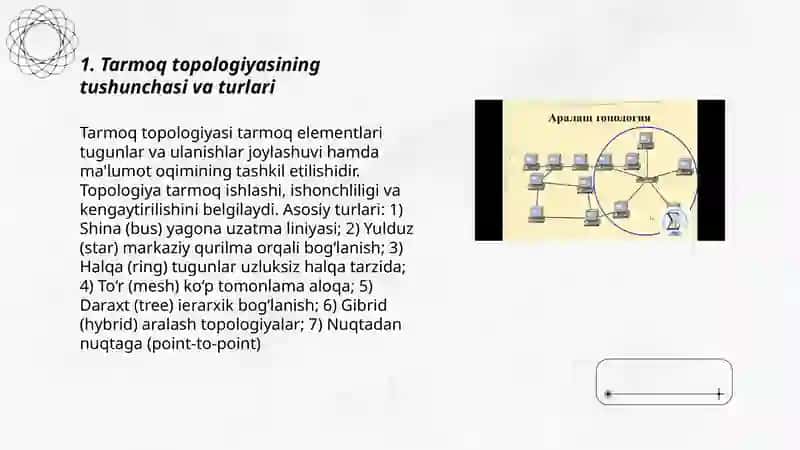 Tarmoq topologiyasi. Lokal va mahalliy tarmoq orqali axborotlar almashish 3