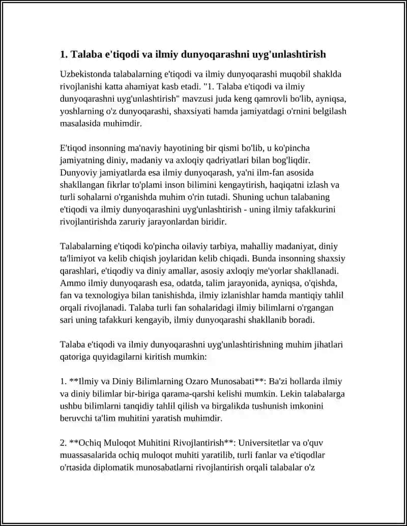 TALABA E’TIQODI, DUNYOQARASHI, O’ZINI O’ZI NAZORAT QILISHI 3