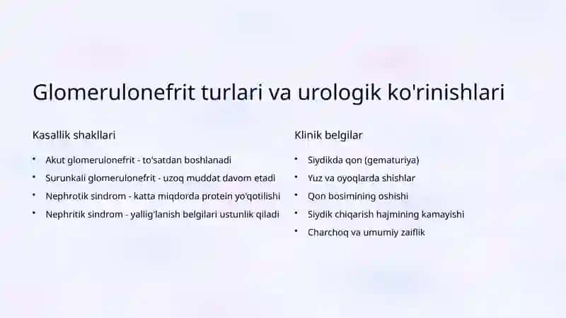 Glomerulonefritlarning Urologik Jihatlari 3