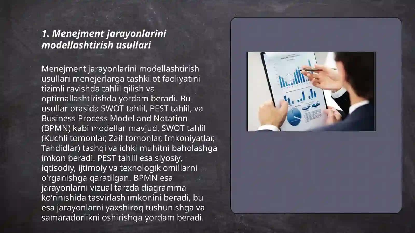 Menejment jarayonlarini modellashtirish usullari 3