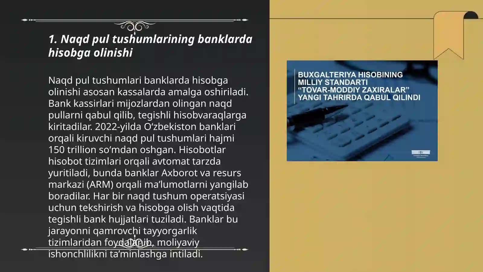 Banklarda mijozlarning naqt pul tushumini inkassatsiya qilishning bugalteriya hisobi 3