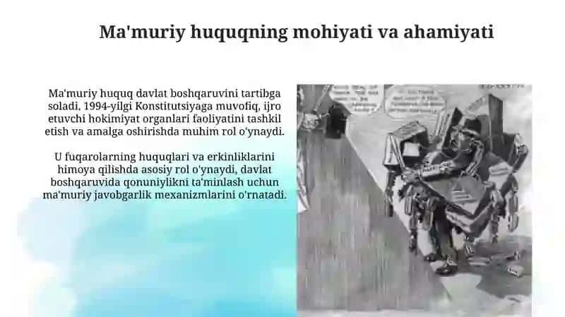 Maʼmuriy huquq tushunchasi, predmeti va tizimi 3