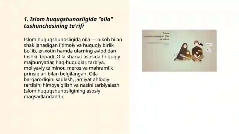 Islom huquqshunosligida oila, nikoh,taloq,zihor tushunchalarini tariflash 3