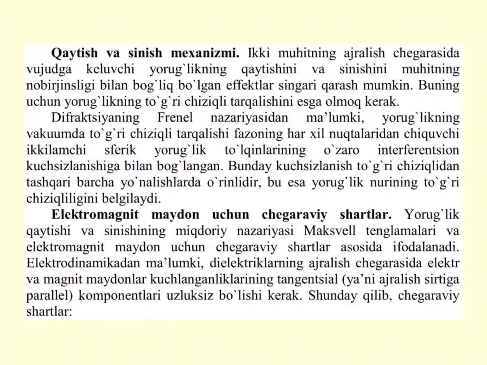 Elektromagnit to`lqinlarning tarqalishi, sinishi va qaytishi 3