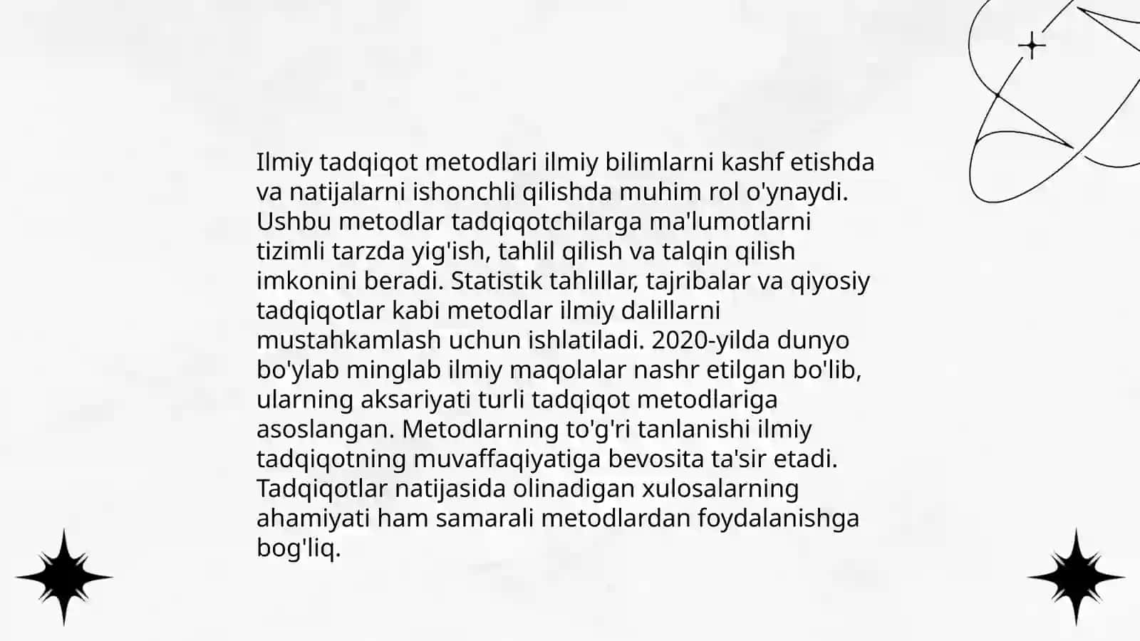 Ilmiy tadqiqot metodlari ilmiy bilimlarni kashf etishda va natijalarni ishonchli qilish 3