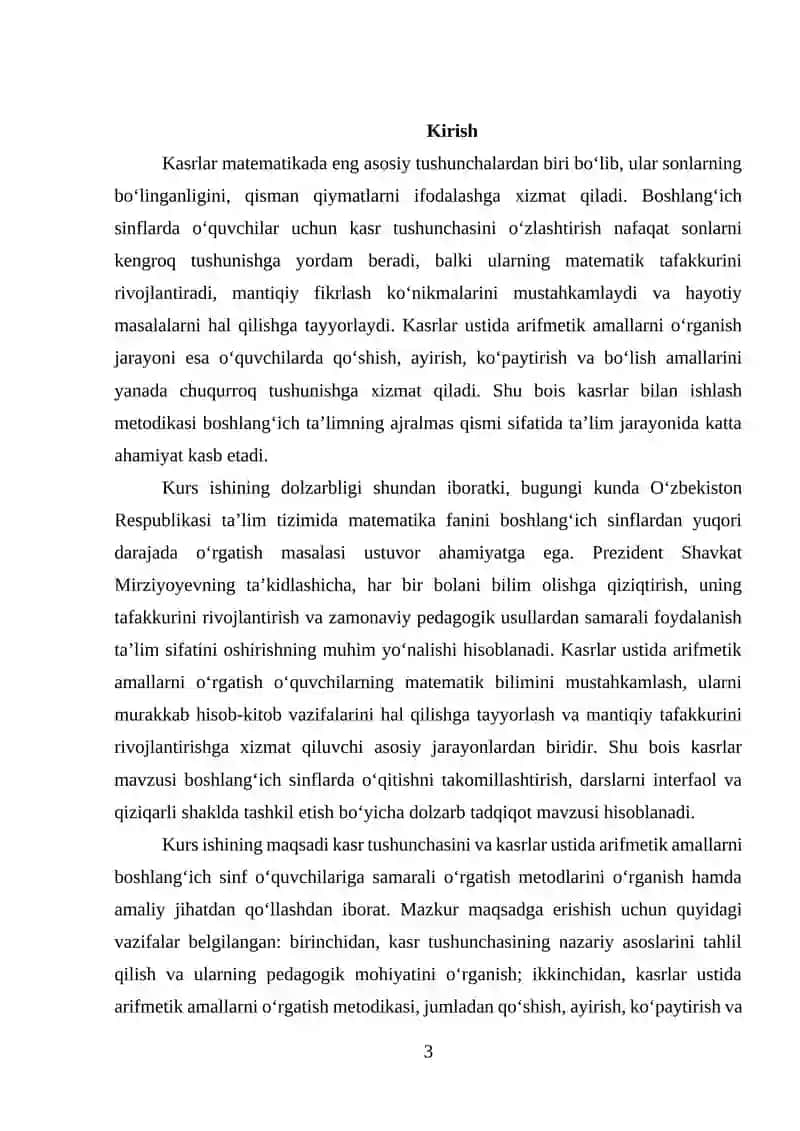 Kasrlar ustida arifmetik amallar 3