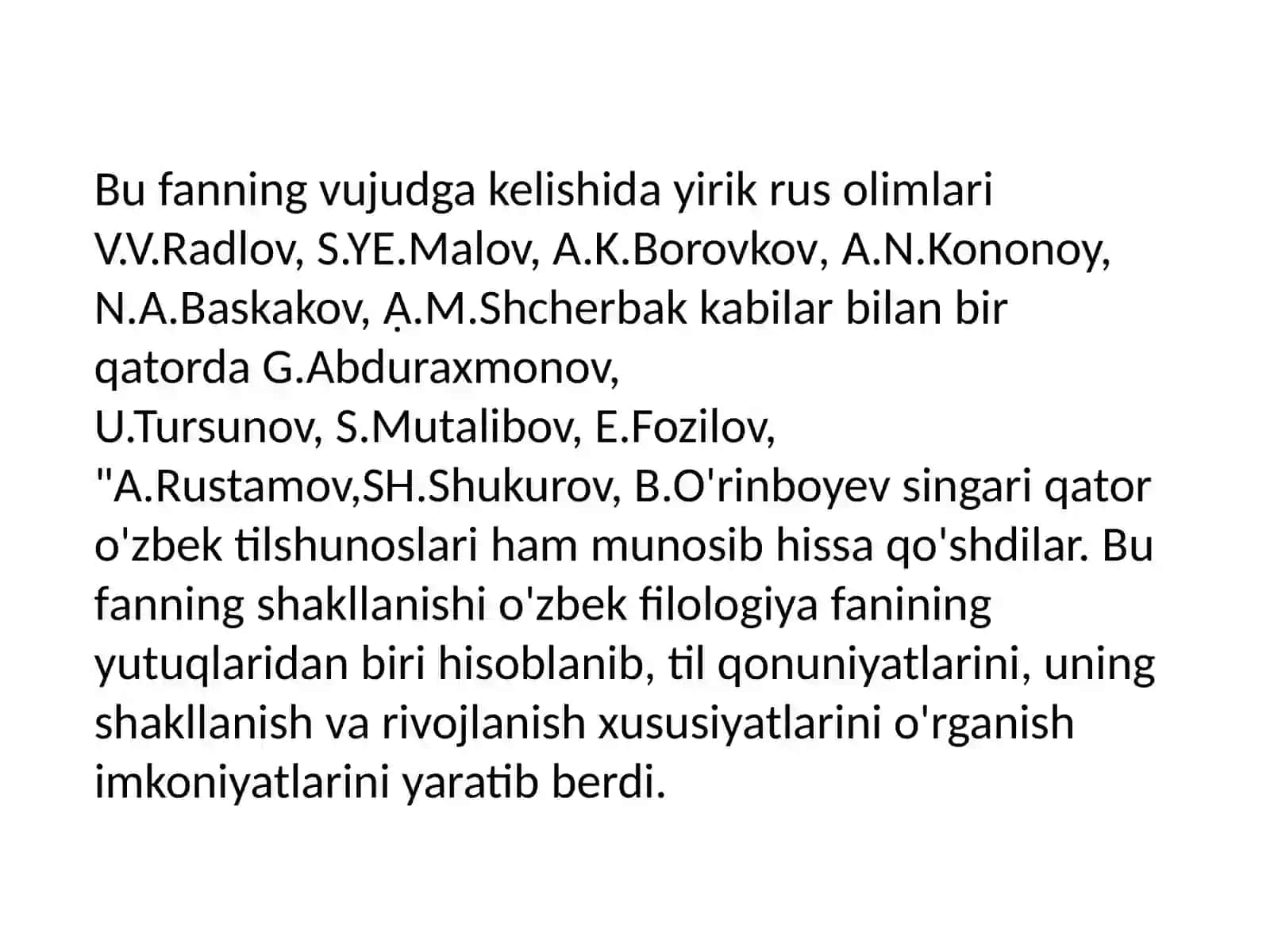 O'zbek tili tarixi  fanining predmeti, maqsadi va vazifalari 3