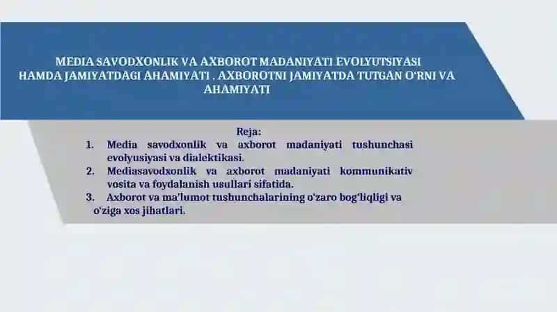 Media Savodxonlik va Axborot Madaniyati 3
