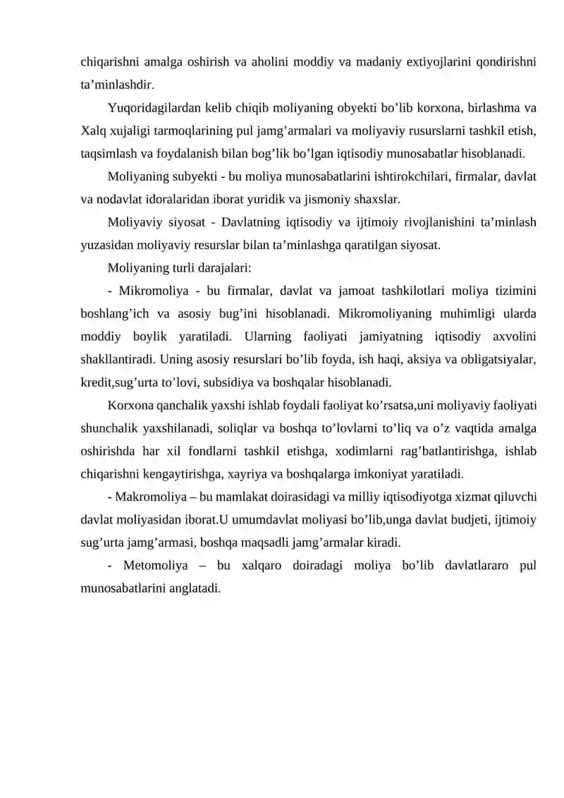 MOLIYA BOSHQARUV ORGANLARI VA ULARNING VAZIFALARI 3