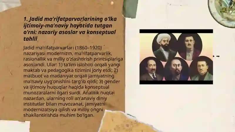 Jadid ma'rifatparvarlarining oʻlka ijtimoiy-ma'naviy hayotida tutgan oʻrni 3