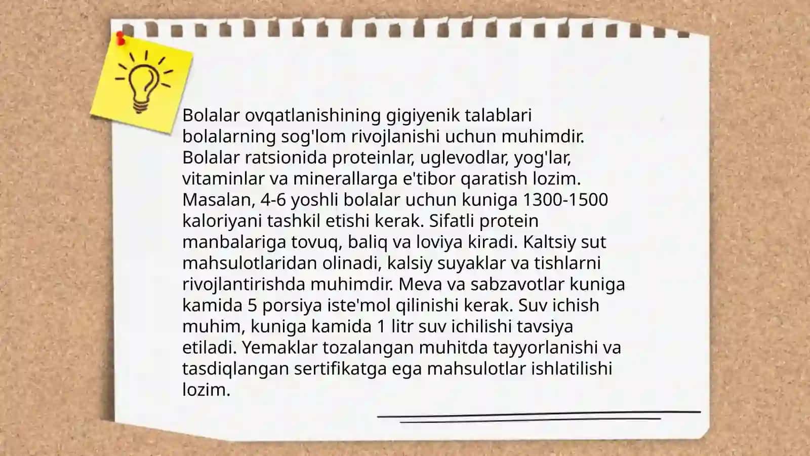 Bolalar va õsmirlar ovqatining gigiyenik asoslari 3