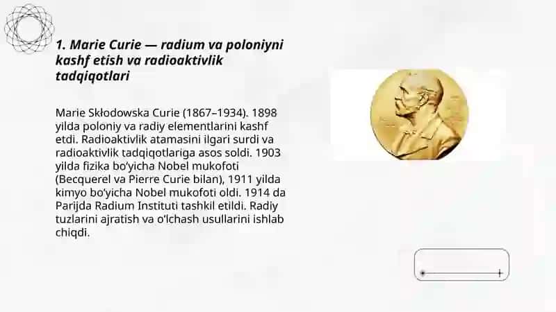 Kimyo sohasidagi Nobel mukofoti sovrindorlari va ularning ishlari 3
