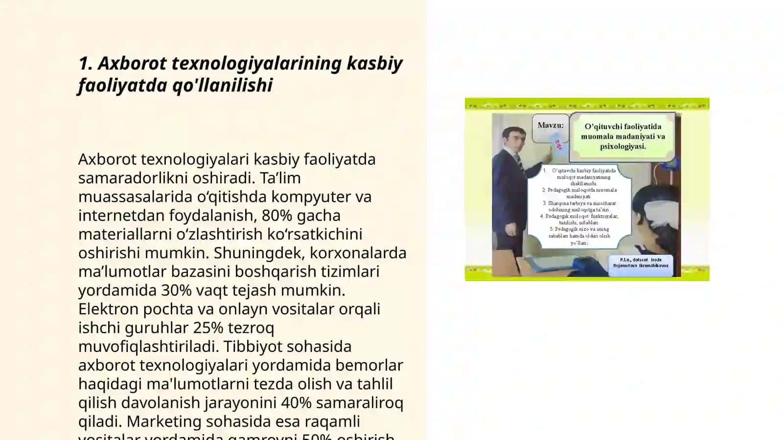 Raqamli va axborot texnologiyalari fanidan tayyorlagan taqdimoti 3