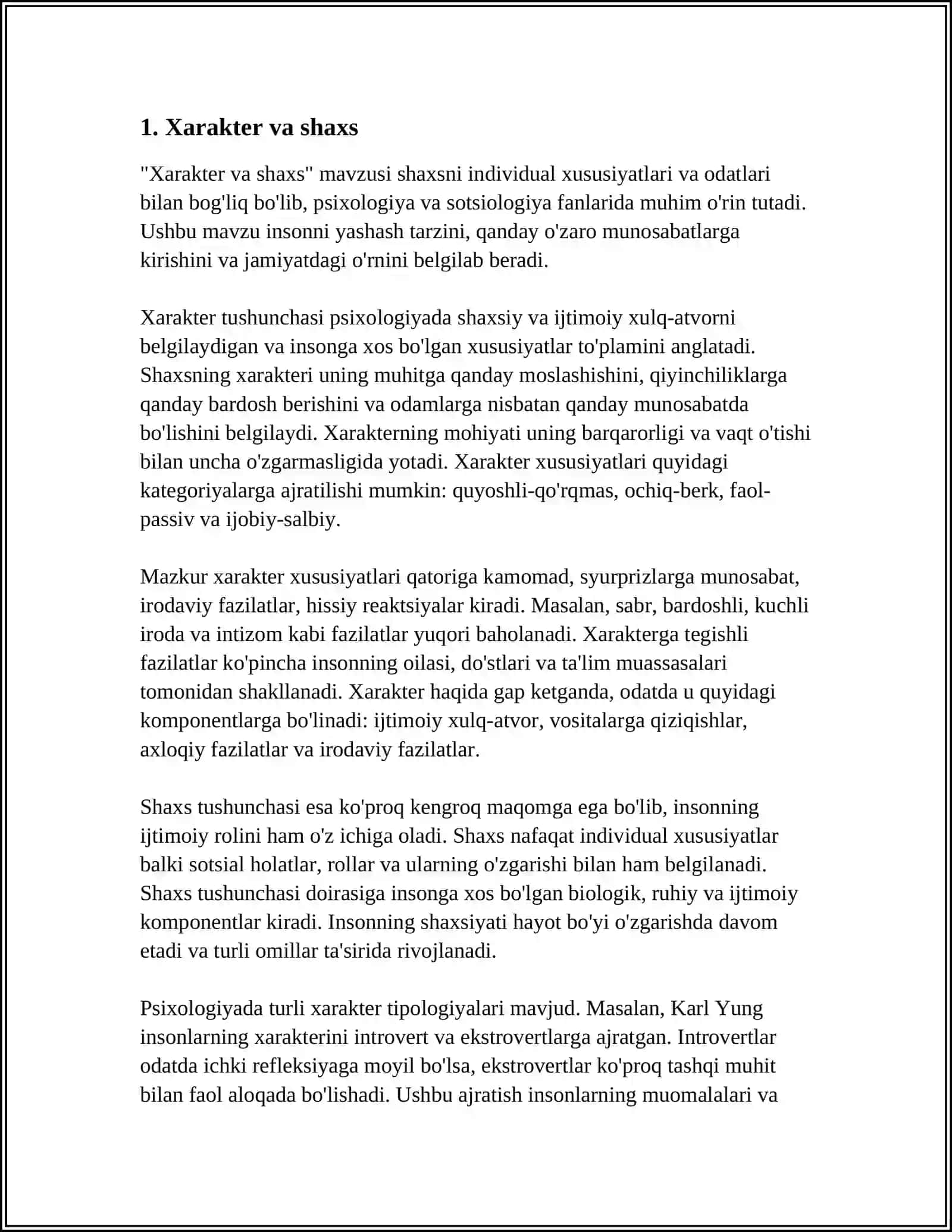 XARAKTER HAQIDA TUSHUNCHA 3