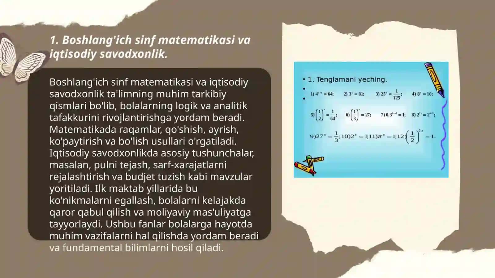 Boshlang'ich sinf matematikasi va matematika darslarida iqtisodiy savodxonliki shakllantirishning bosqichlari orasidagi uzviylik 3