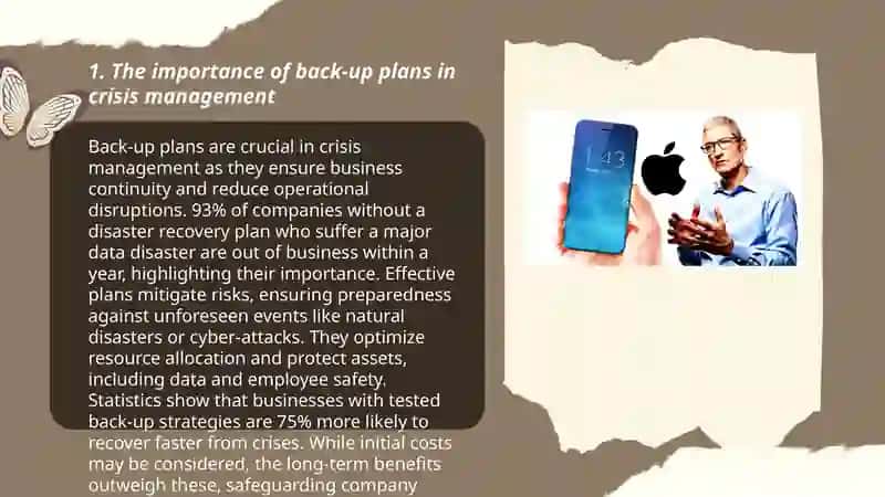 The role of back-up plans for crisis 3