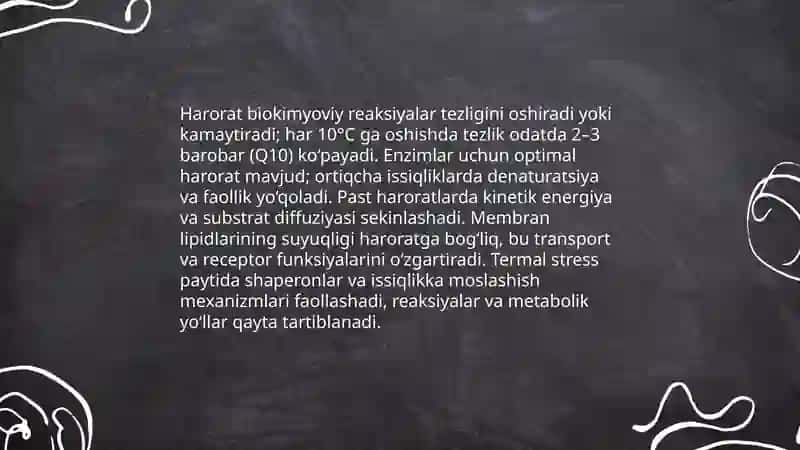 Biokimyoviy jarayonlar tuzilishiga ta'sir etuvchi omillar 3