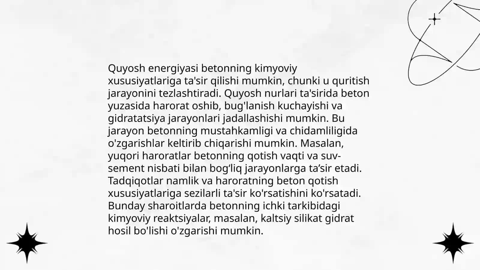 Quyosh energiyasining beton sifatiga tasiri 3