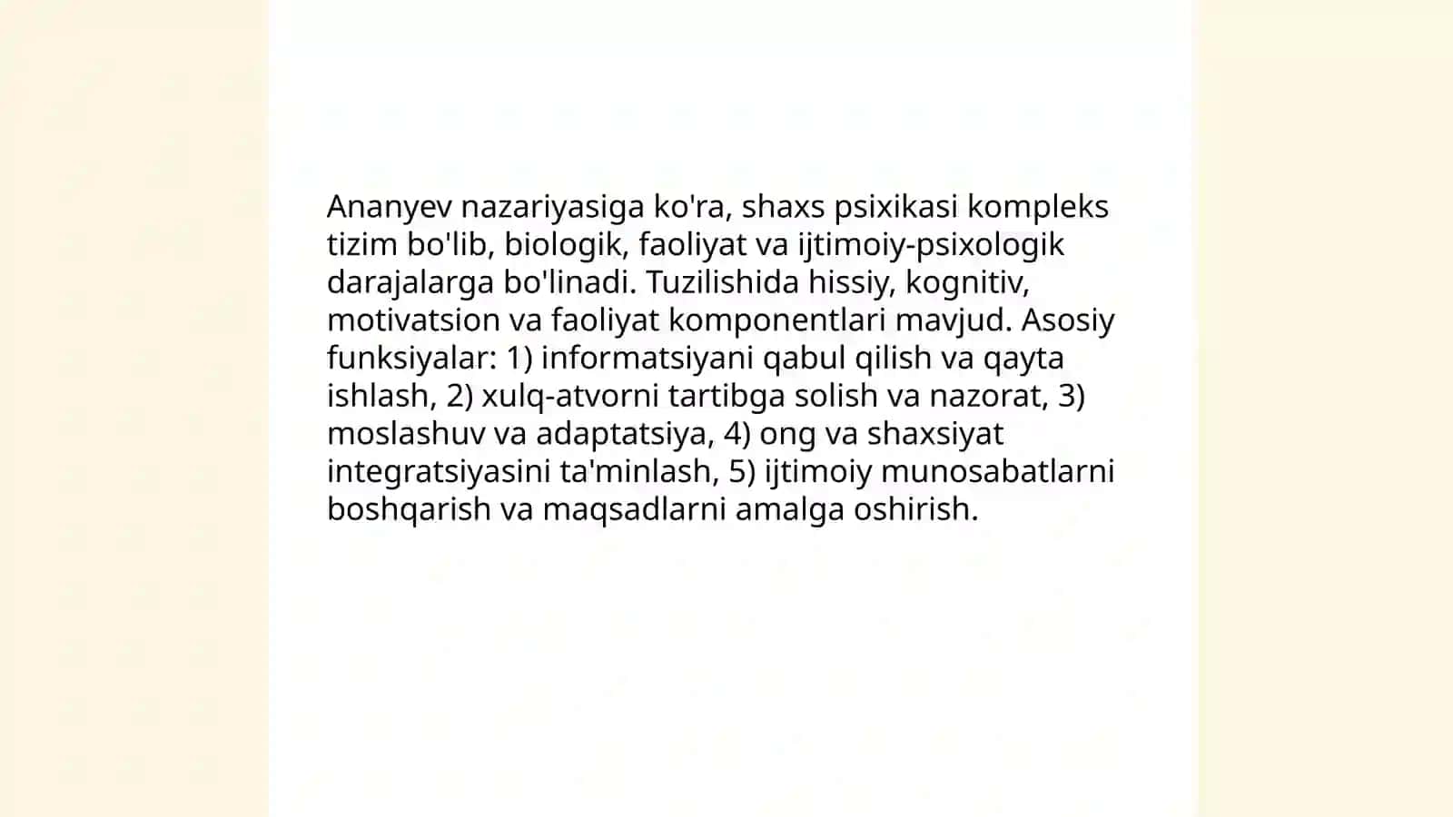 Ananyev nazariyasi boʻyicha shaxs psixik taraqqiyoti 3