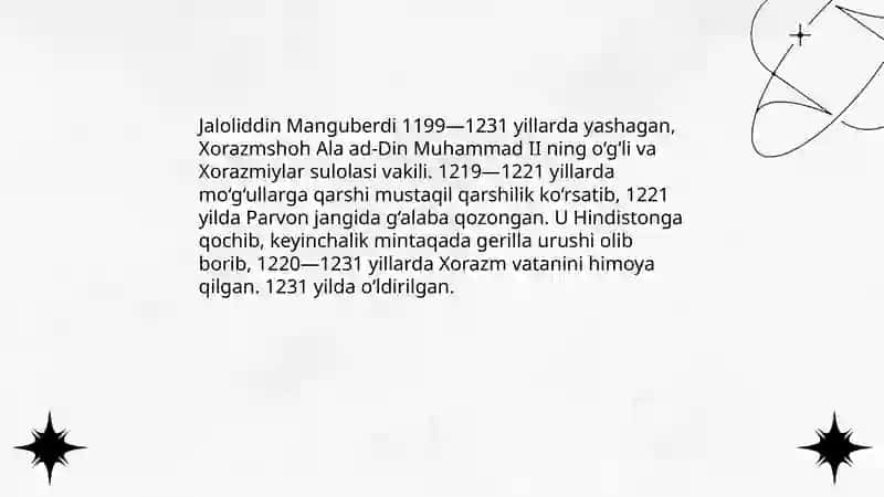 Jaloliddin Manguberdi vatan himoyachisi 3