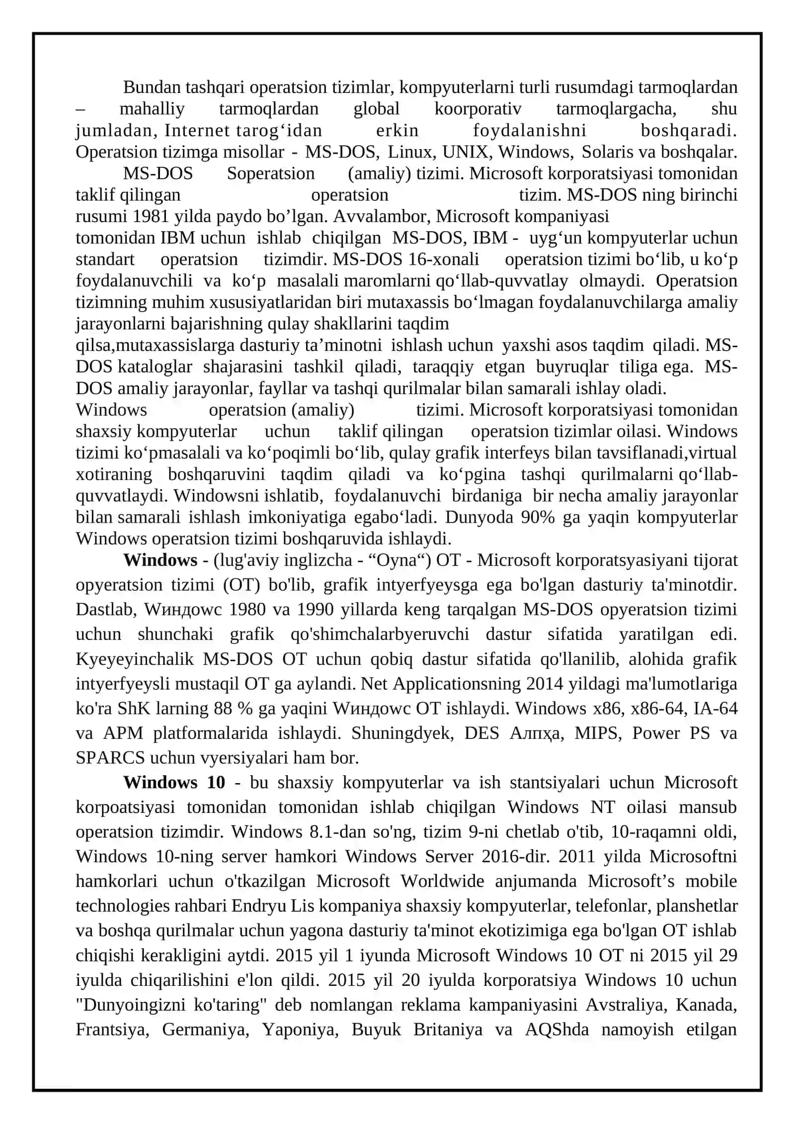 Operatsion tizimlar 3