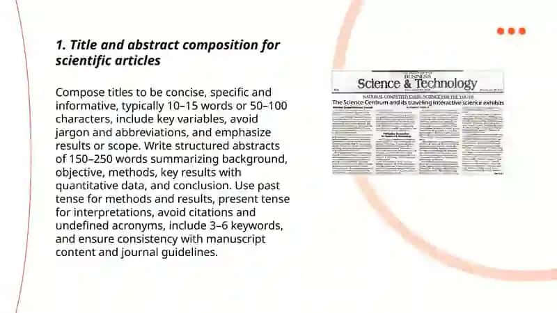 Title and abstract composition for scientific articles 3