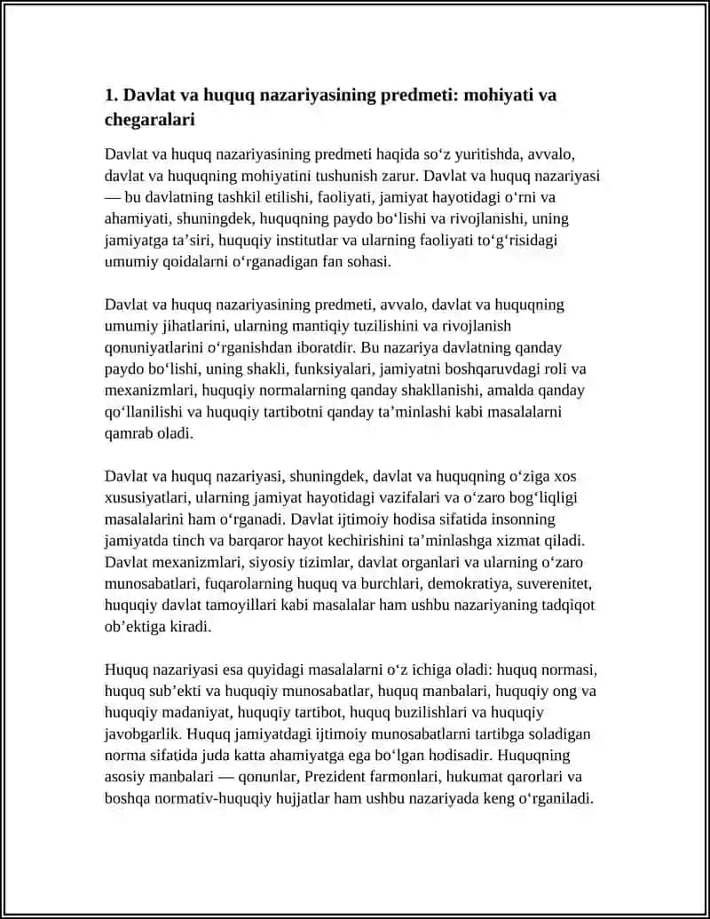 DAVLAT VA HUQUQ NAZARIYASINING PREDMETI VA OZIGA HOS HUSUSIYATLARI 3