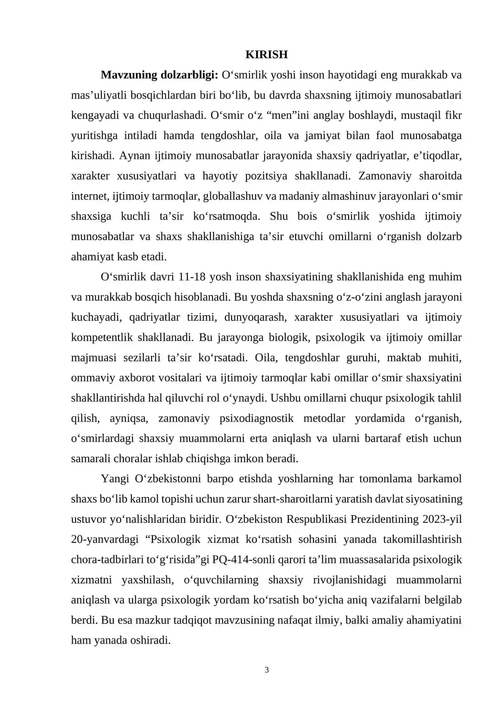 OʻSMIRLIK YOSHIDA IJTIMOIY MUNOSABATLAR VA SHAXS SHAKLLANISHIGA TAʼSIR ETUVCHI OMILLAR 3