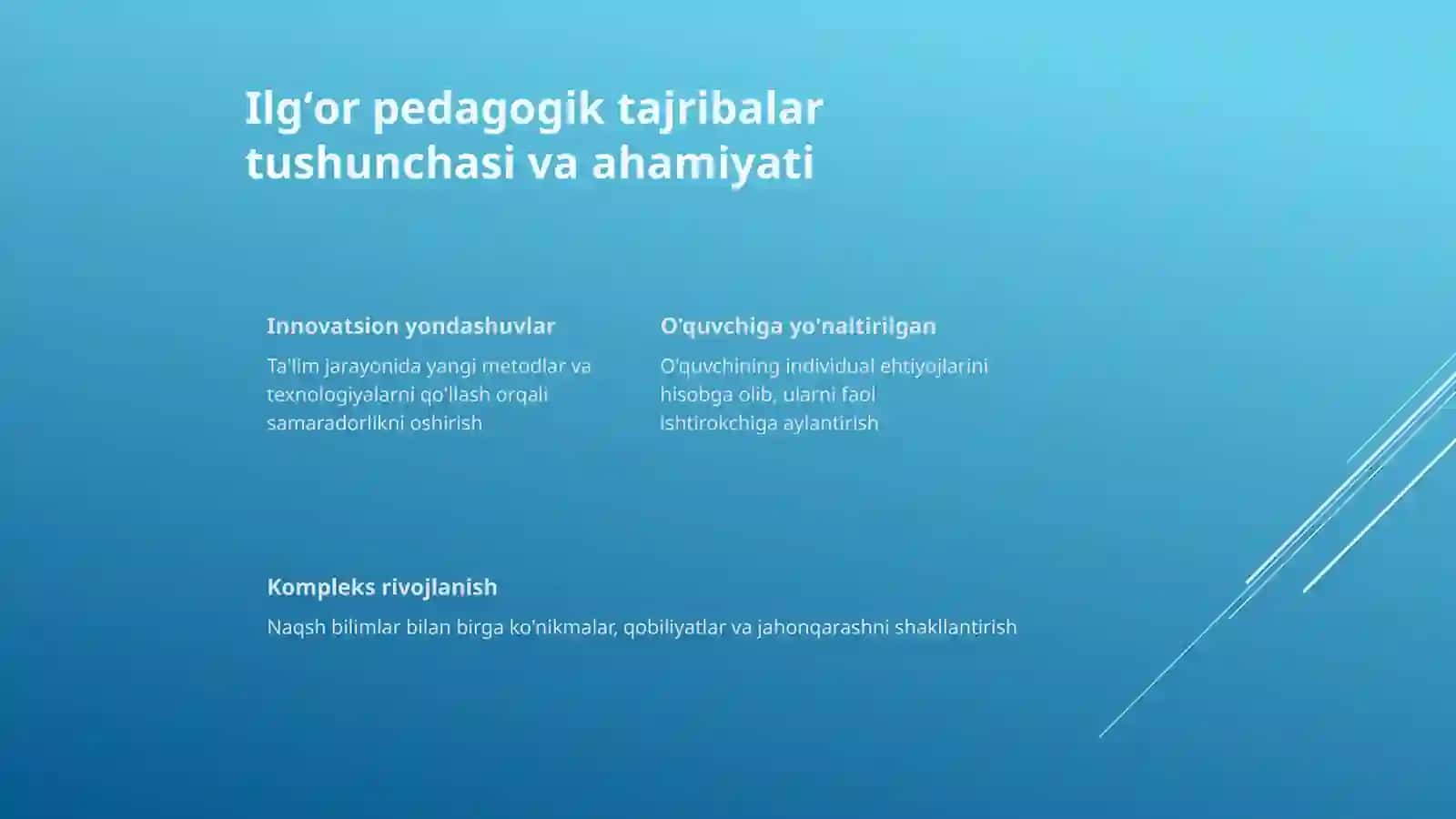 Ta'lim tizimini ilgʻor pedagogik tajribalar asosida takomillashtirish 3