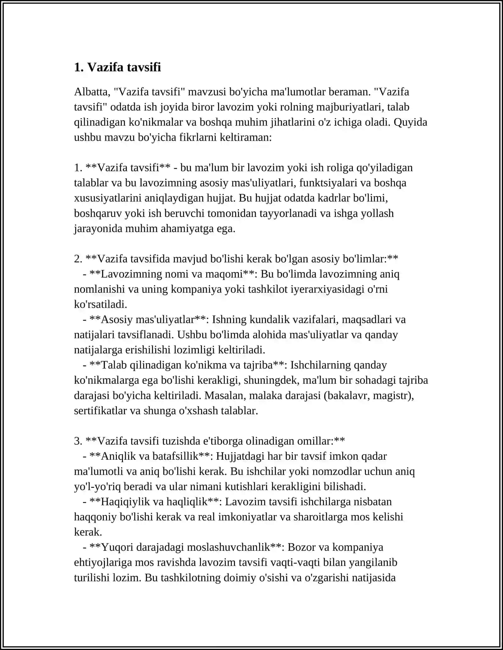 Vazifa tavsifi 3