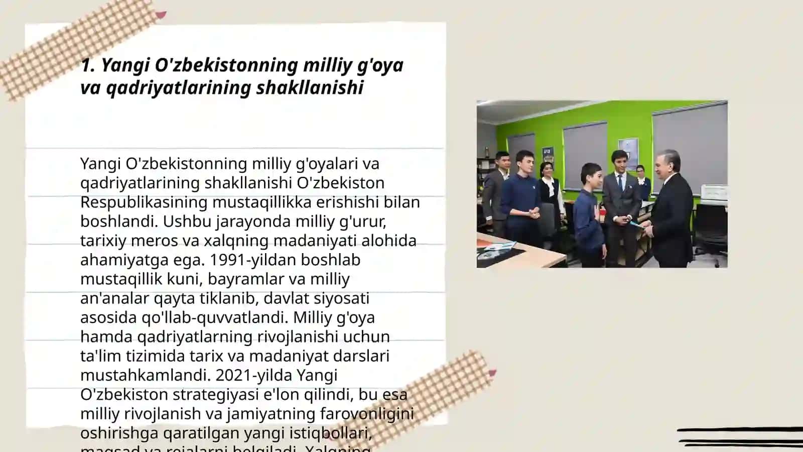 Yangi O'zbekistonda amalga oshirilayotgan ma'naviy o'zgarishlar 3