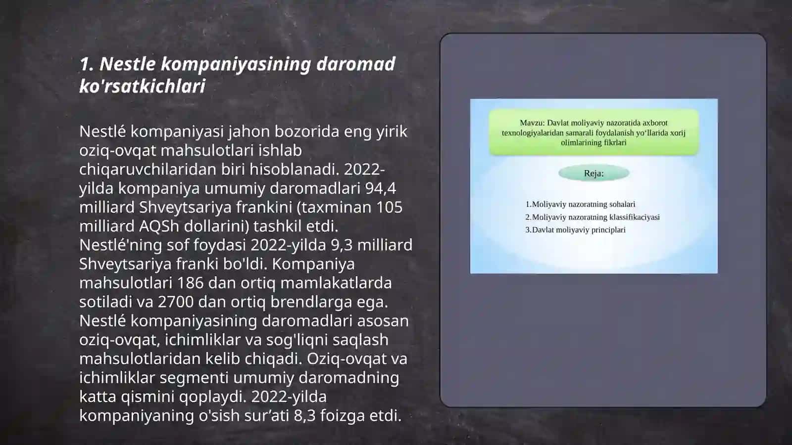 Nestle kompaniyasining moliyaviy natijalari 3