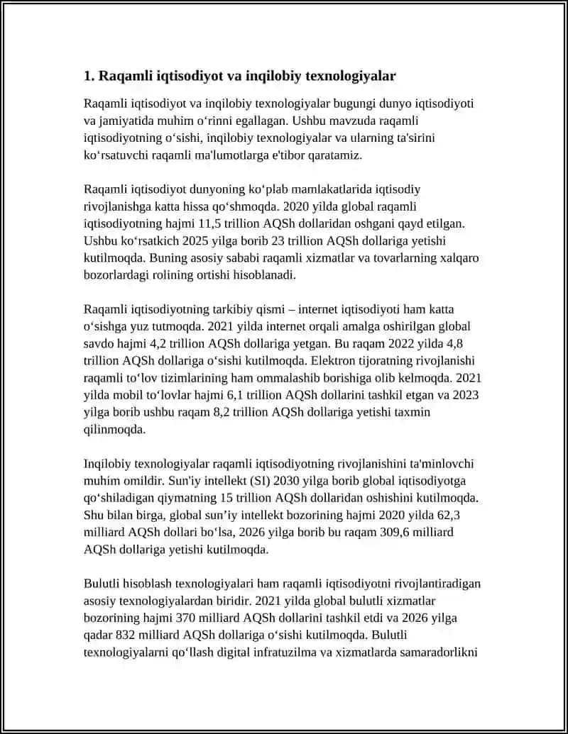 Raqamli iqtisodiyot va inqilobiy texnologiyalar 3