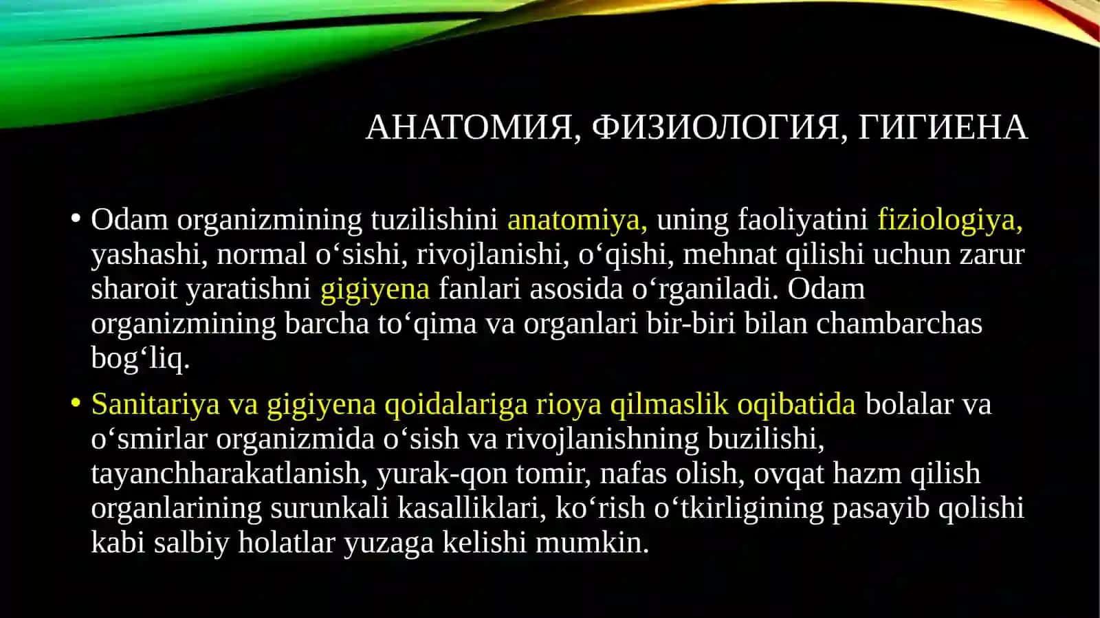 Одам танасининг тузилиши ва соғлом турмуш тарзи 3